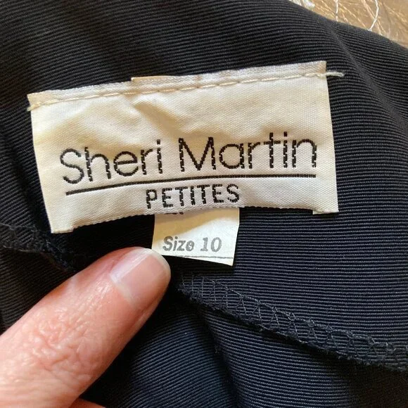 Sheri Martin Dress Cap Sleeves Fitted and Flared Lil Black Dress - Picture 2 of 8